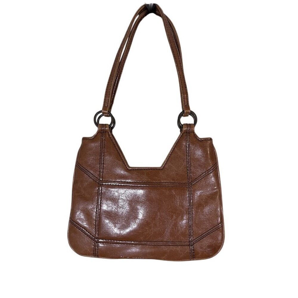 Express Brown Leather Shoulder Hobo Bag